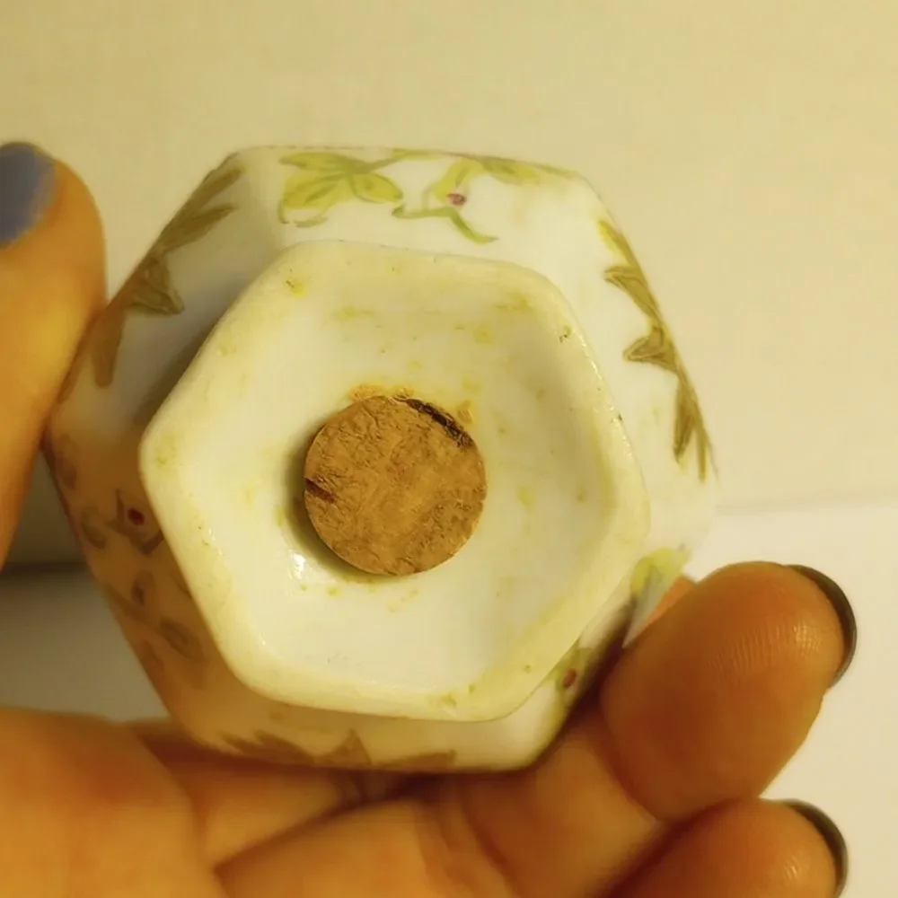 Vintage White and Floral Pin Holder